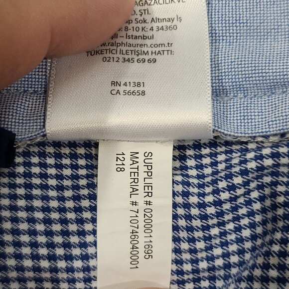 Polo Ralph Lauren 6" Blue White Houndstooth Bermuda Shorts Men's Size 36 - Picture 5 of 5